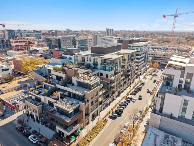 an aerial view of a city