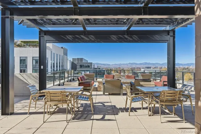 a view of a terrace with couches