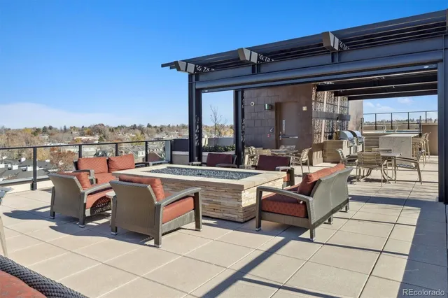 a view of an outdoor space with seating area