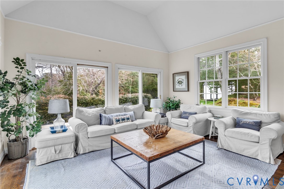 5337 Irvington Road White Stone, VA 22578 - Photo 23 of 53 Sunroom with vaulted ceiling and water view