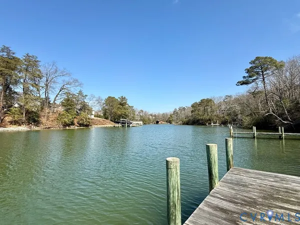 a view of a lake with houses