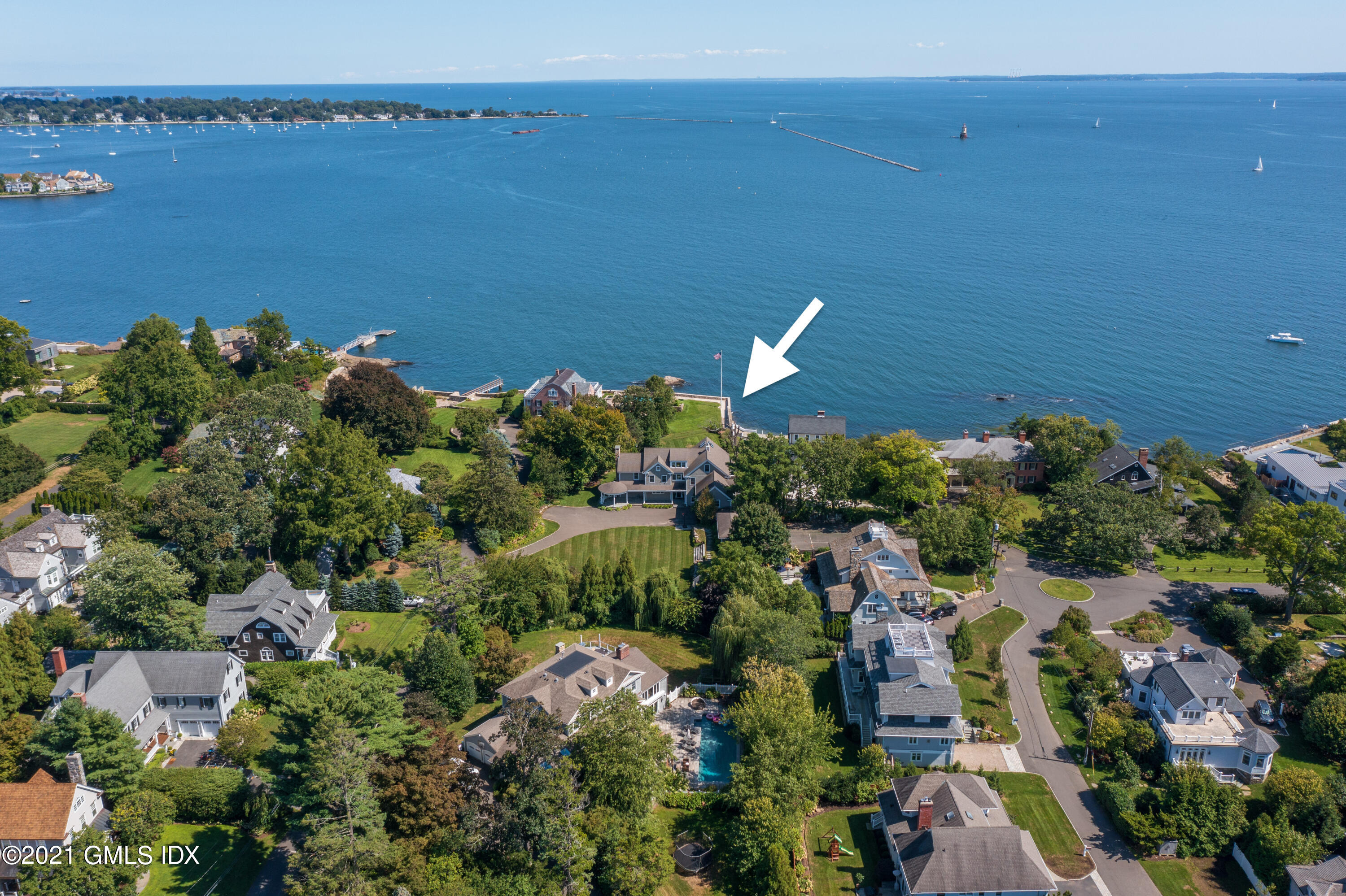 20 Ballwood Road Old Greenwich, CT 06870 - Photo 2 of 32 an aerial view of a house with a yard