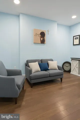 a living room with furniture and a couch