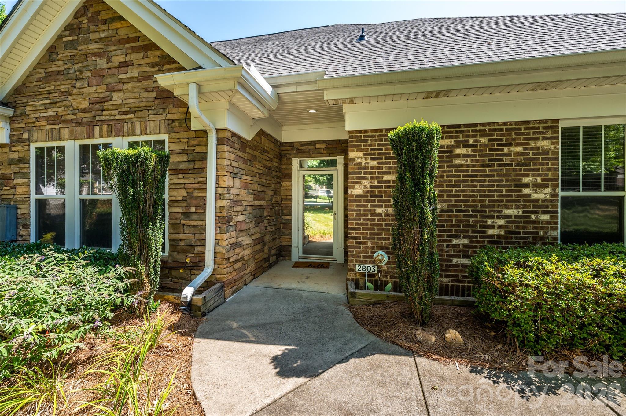 2803 Bellasera Way Matthews, NC 28105 - Photo 2 of 27 a view of yellow house with a potted plant