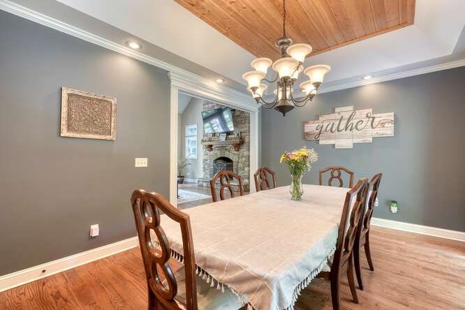 115 Dawsons Lane Murphy, NC 28906 - Photo 17 of 93 a view of a dining room with furniture and chandelier