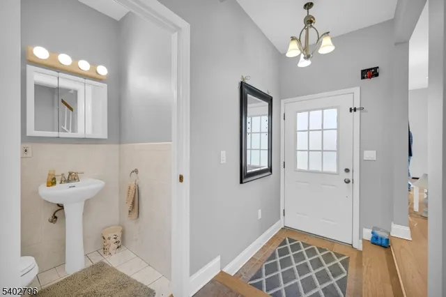 a view of livingroom with chandelier