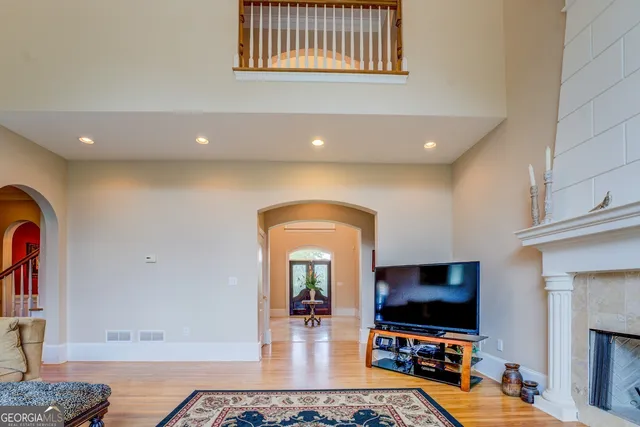 a view of a lake with a mountain view