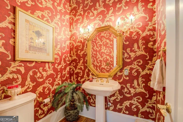 a view of a swimming pool with a yard