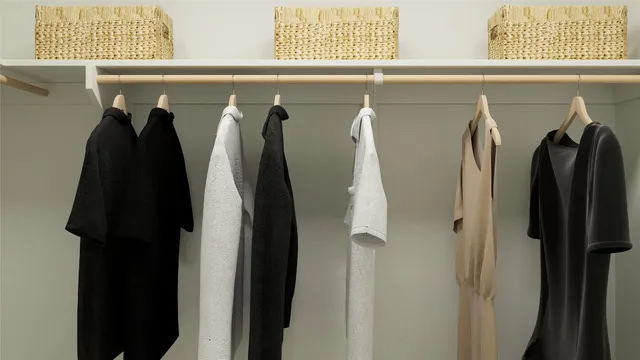 a close view of walk in closet