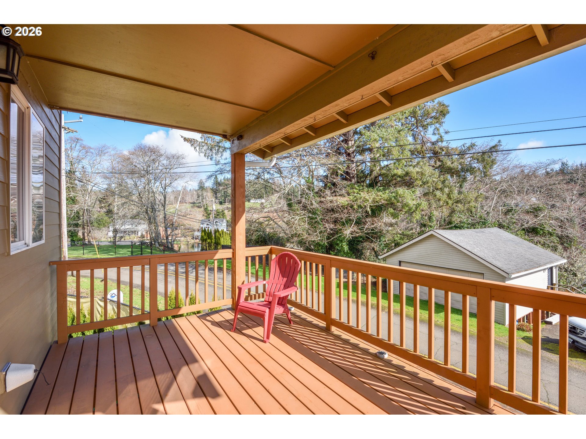 5300 Northeast 49th Street Neotsu, OR 97364 - Photo 15 of 48 a view of balcony with wooden floor