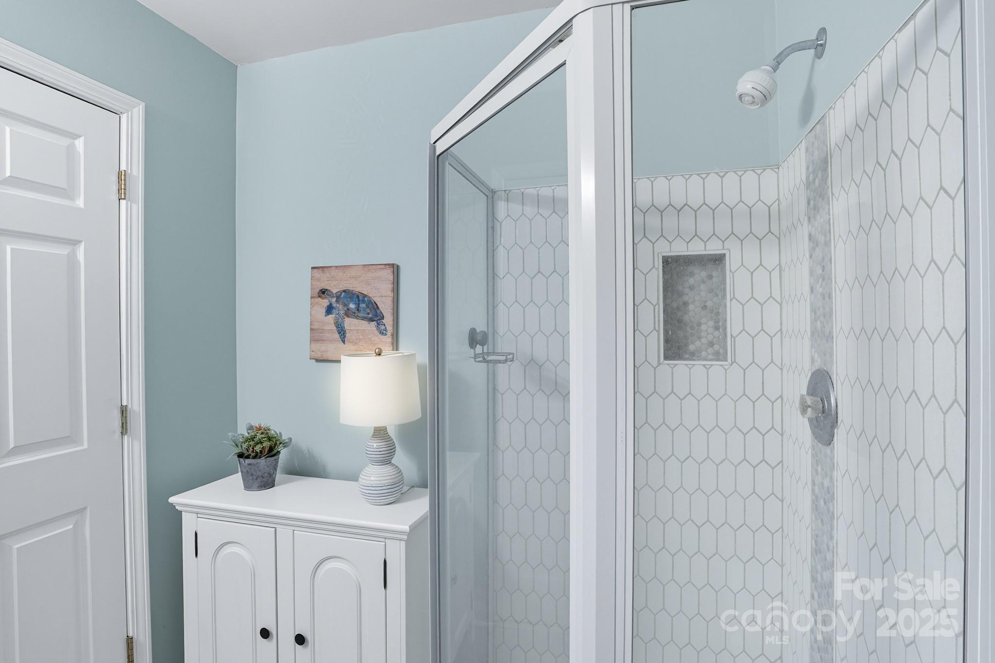 316 Brigadier Drive Clover, SC 29710 - Photo 36 of 47 a bathroom with a sink a mirror and a shower