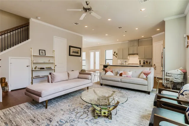 a living room with furniture