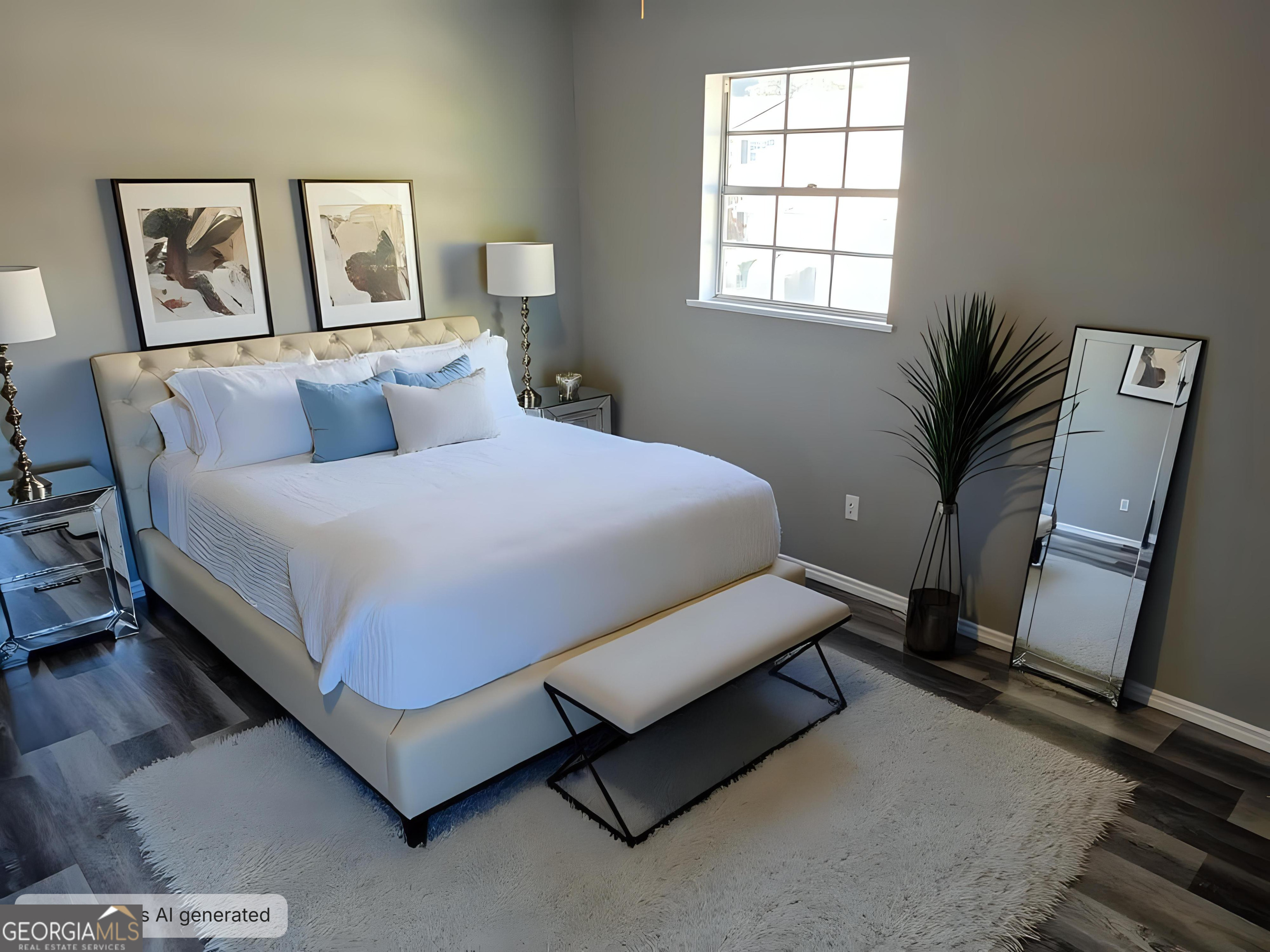 4701 Flat Shoals Road, Unit 49C Union City, GA 30291 - Photo 5 of 12 a bedroom with a bed and window