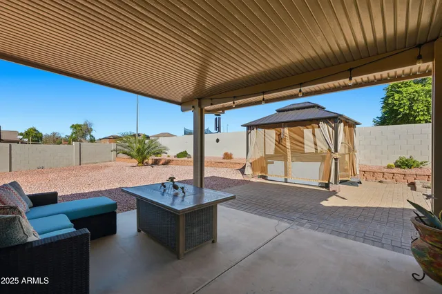 a outdoor space with patio furniture