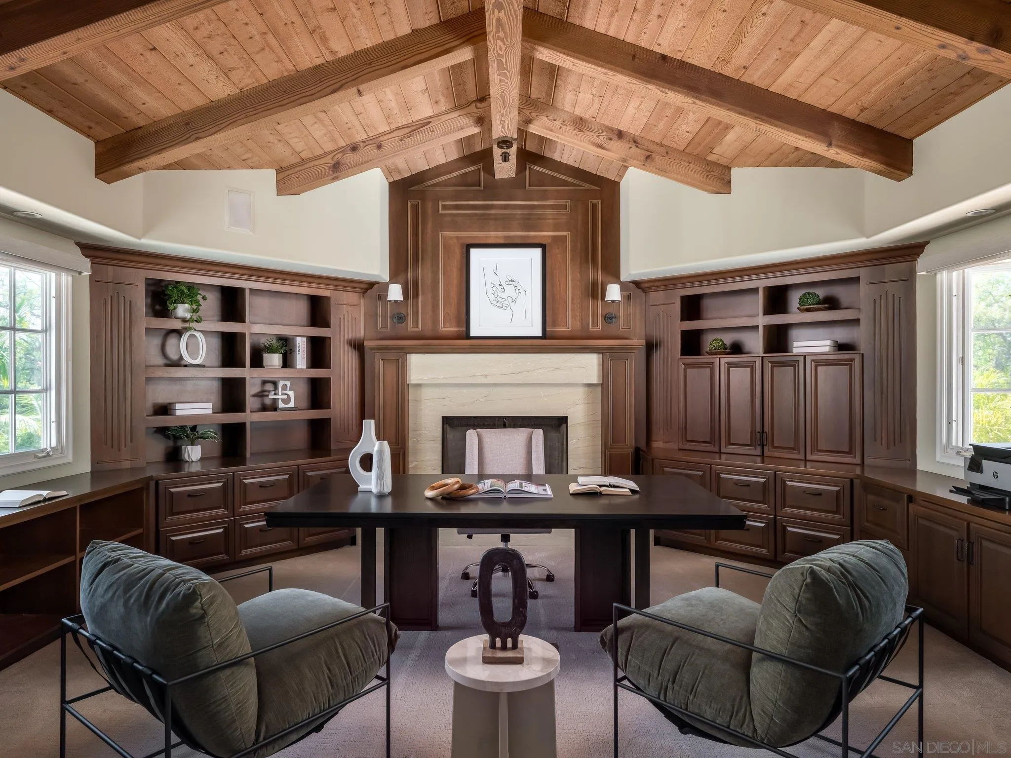 14910 Rancho Nuevo Del Mar, CA 92014 - Photo 31 of 60 a living room with furniture a fireplace and a large window