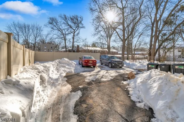 a view of snow on the road