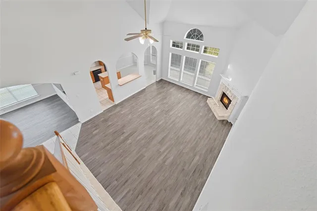 wooden floor in a white room