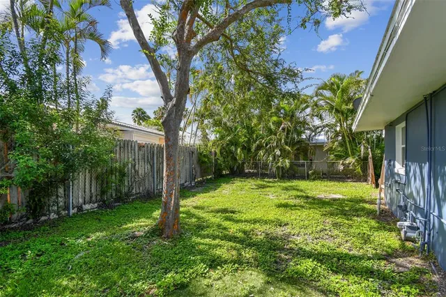 a backyard of a house with lots of green space