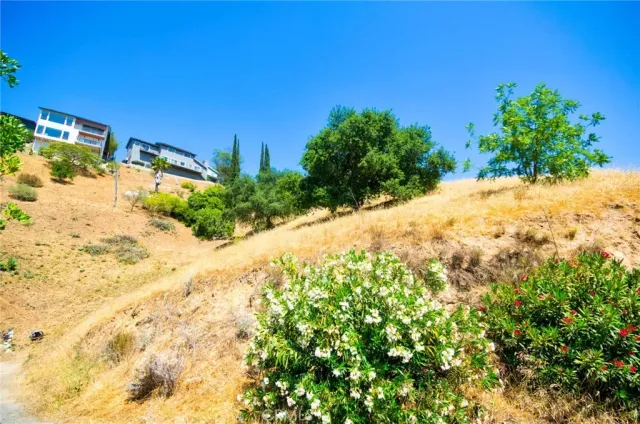 a view of a backyard of a house
