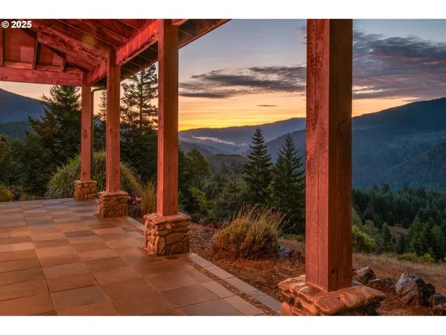 a view of a mountain with an outdoor space