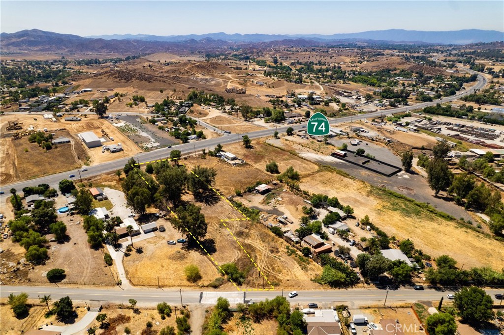 an aerial view of residential house with parking space