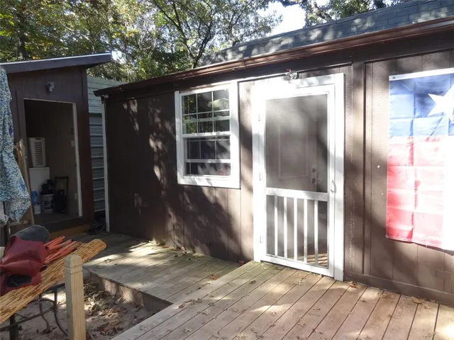 a view of backyard from door