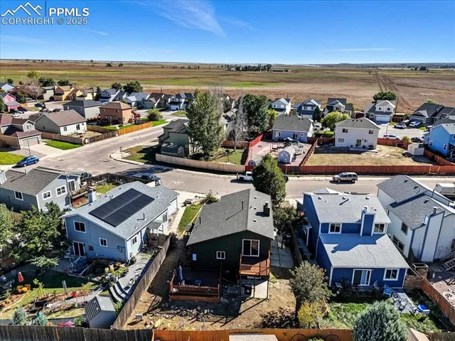 an aerial view of multiple house