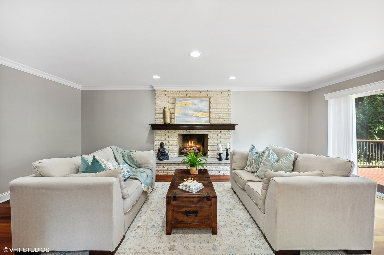 2736 Glenview Road Glenview, IL 60025 - Photo 3 of 31 a living room with furniture and a fireplace