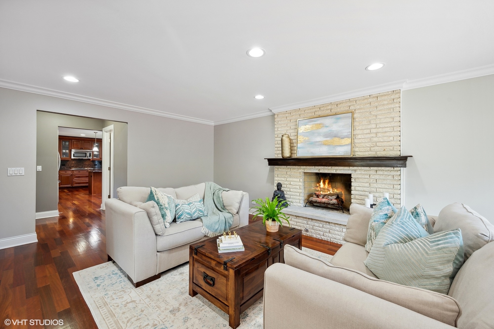 2736 Glenview Road Glenview, IL 60025 - Photo 5 of 31 a living room with furniture and a fireplace