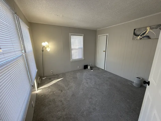 a view of a room with a window