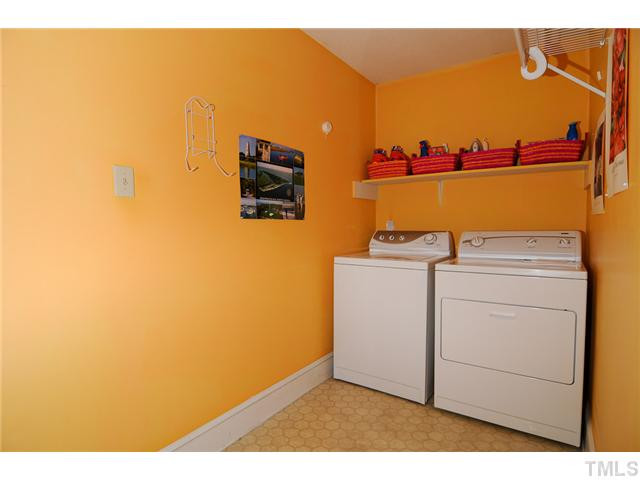 4018 Swarthmore Road Durham, NC 27707 - Photo 14 of 21 The laundry room is tucked away on the second level and provides extra storage space as well. Laundry Room