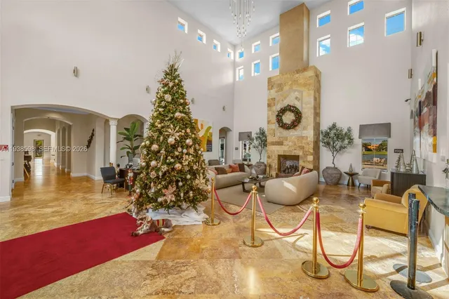 a view of swimming pool with outdoor seating