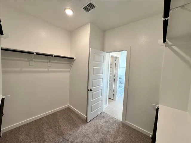 an empty room with closet