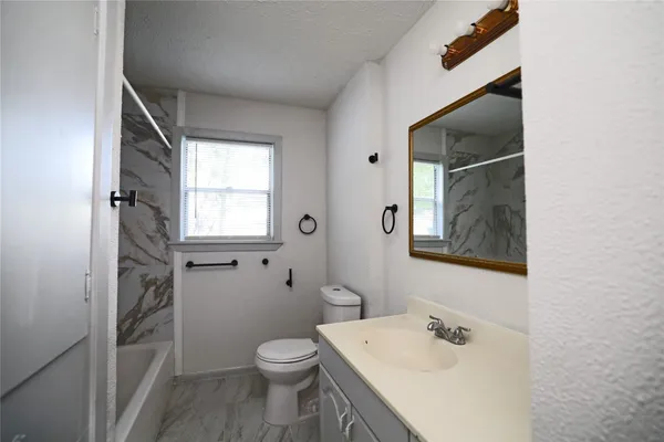 a bathroom with a sink toilet and vanity