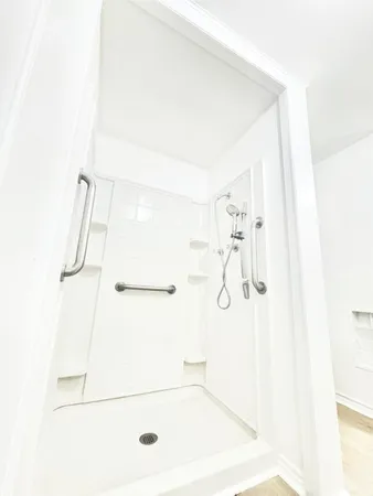 a bathroom with a shower