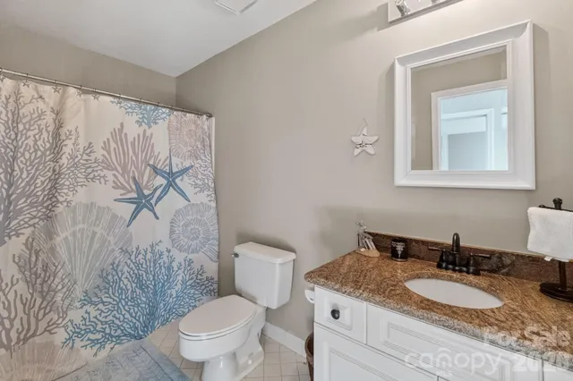 a view of a lake with a garden