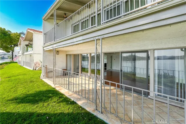 a view of a lake with a mountain in the background