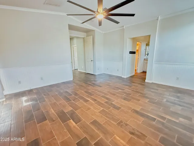 an empty room with a natural light