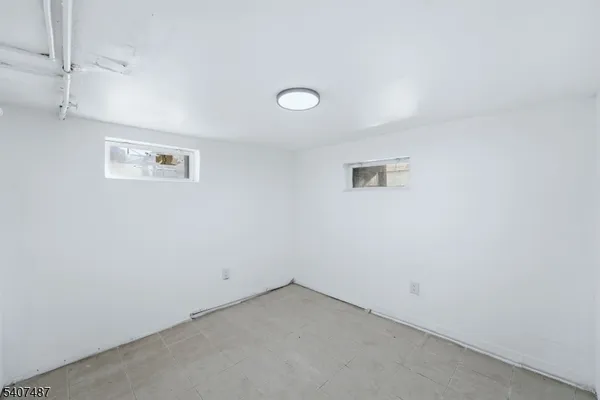 an empty room with a workbench