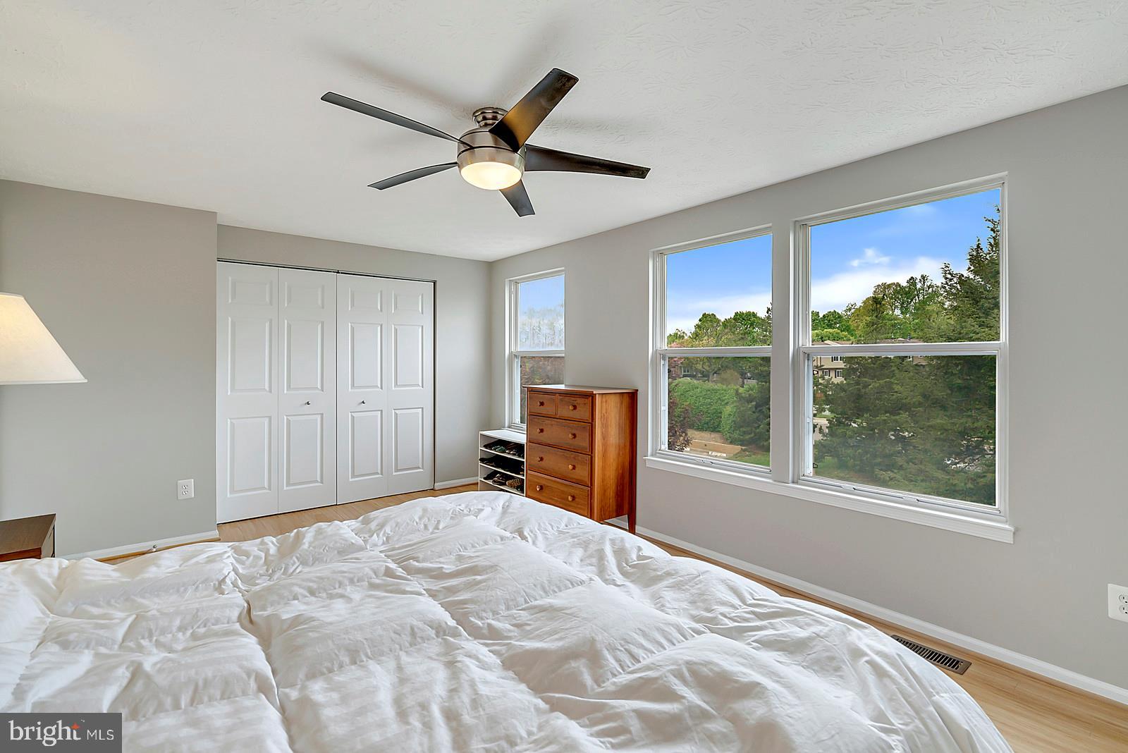12101 Sundance Court Reston, VA 20194 - Photo 11 of 18 light filled master bedroom w/ ceiling fan