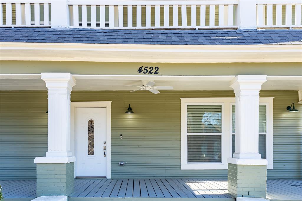 4522 Reiger Avenue Dallas, TX 75246 - Photo 3 of 37 Entrance to property with a porch and ceiling fan