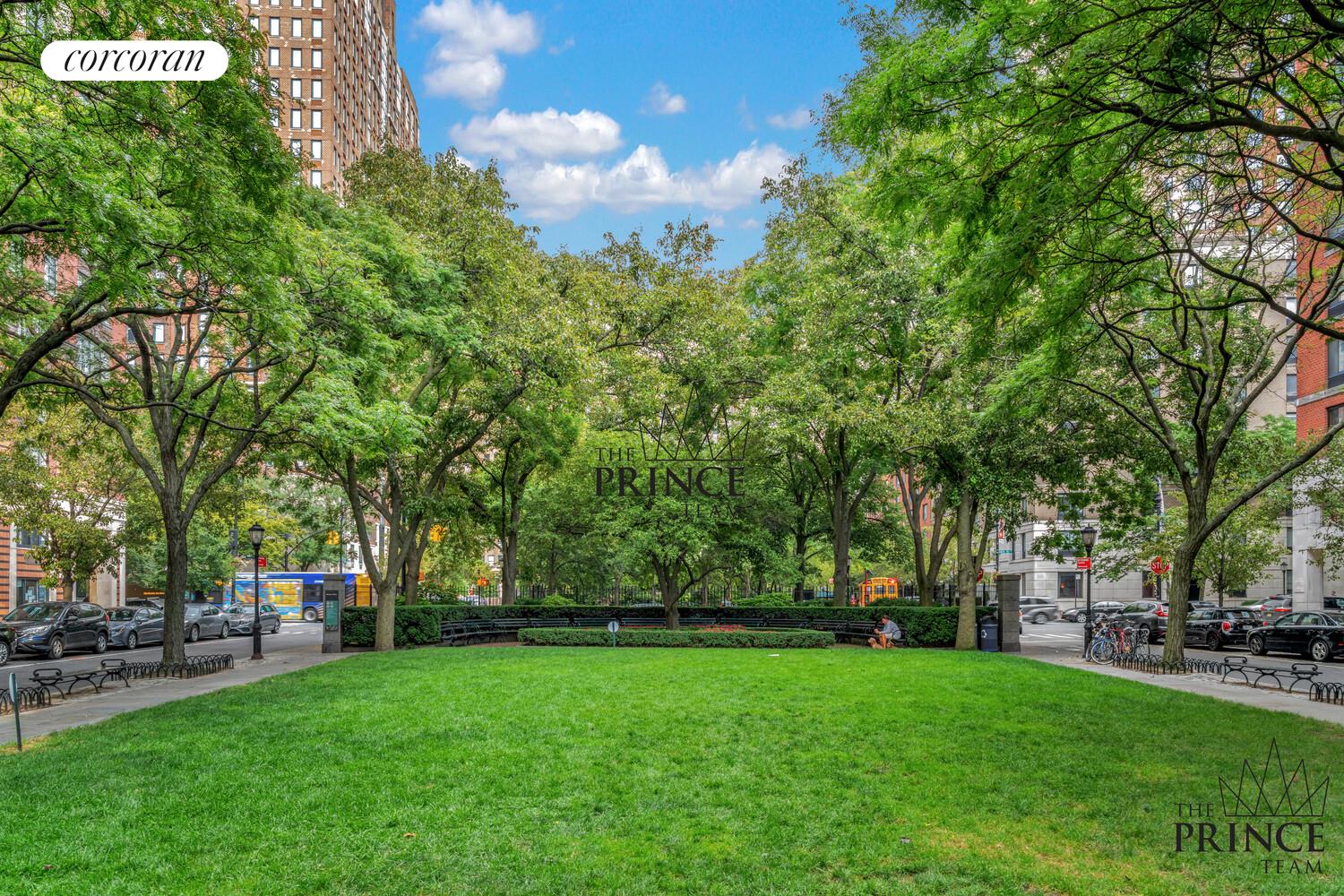 380 Rector Place, Unit 10F Manhattan, NY 10280 - Photo 11 of 14 a view of a park with large trees