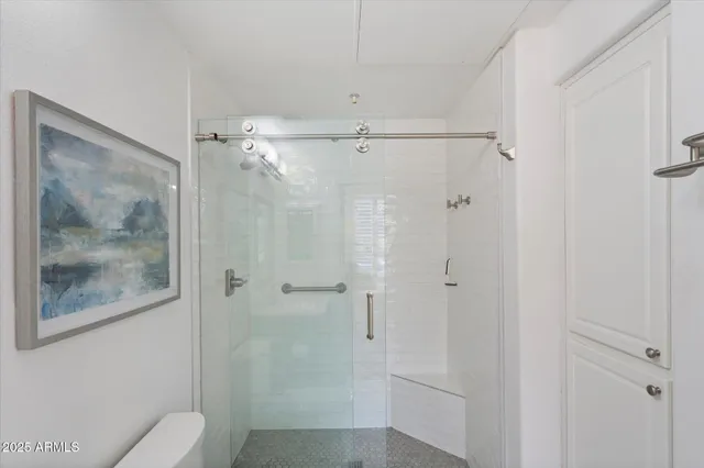 a bathroom with a shower