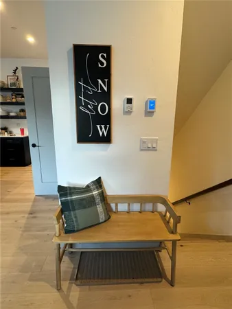 a bedroom with a bed and furniture