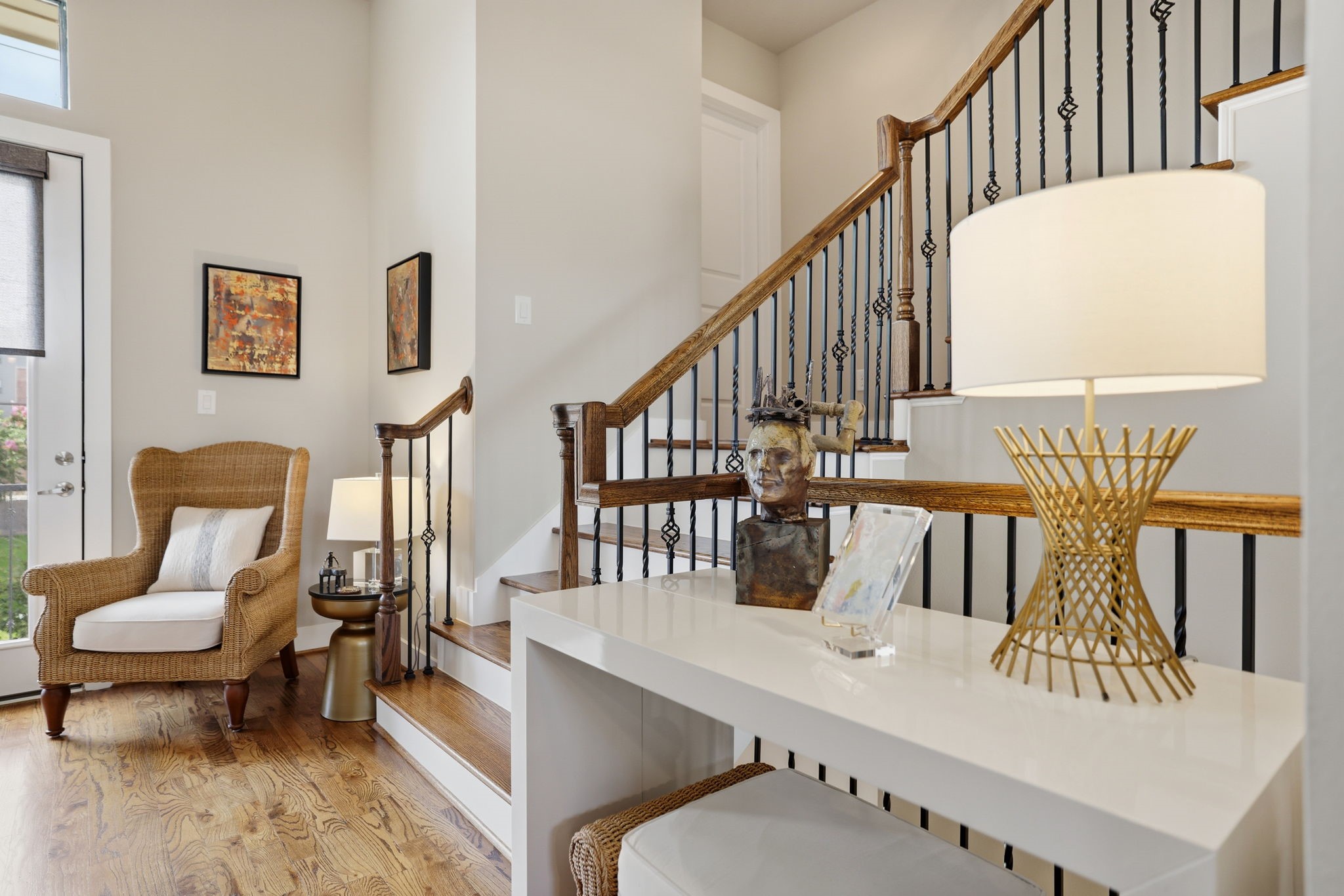 4102 Marina Street Houston, TX 77007 - Photo 15 of 32 The attention to detail is was no mistake! Just look at the gorgeous wood floors, custom hand rails, and beautiful risers that lift you up - literally!