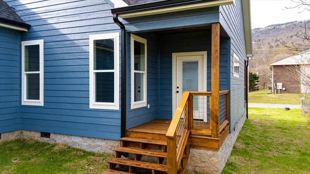a view of outdoor space deck and kitchen
