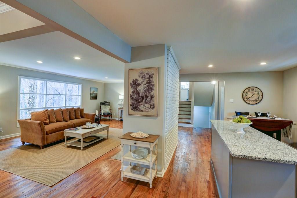 5164 Timber Trail S Northeast Atlanta, GA 30342 - Photo 1 of 1 view from kitchen into living room