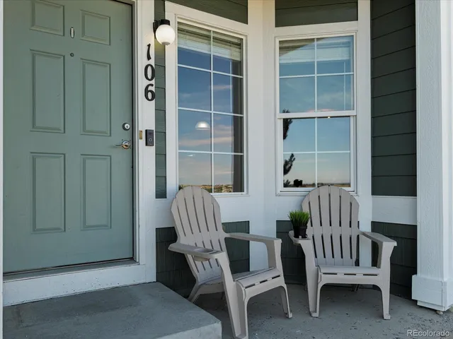 a view of a chair in a room