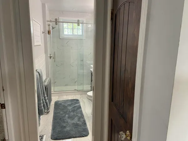a bathroom with a shower