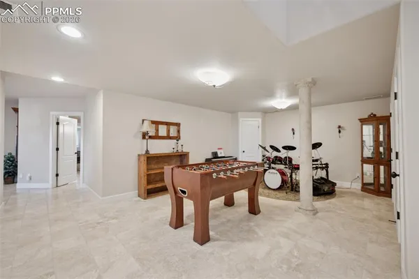 a living room with furniture